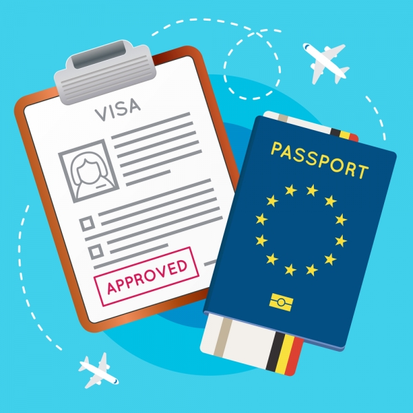 ベルギー　ビザ・パスポートイメージ画